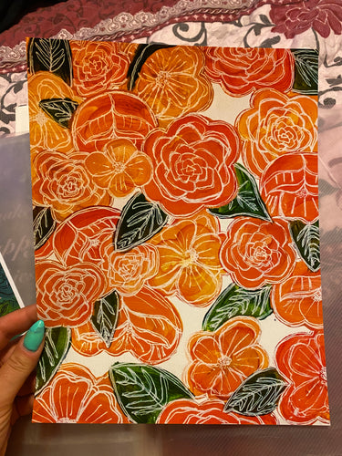 Red and Orange Floral