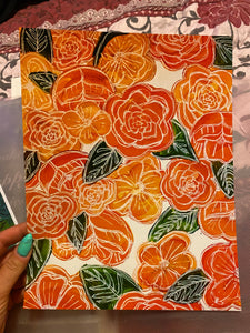 Red and Orange Floral
