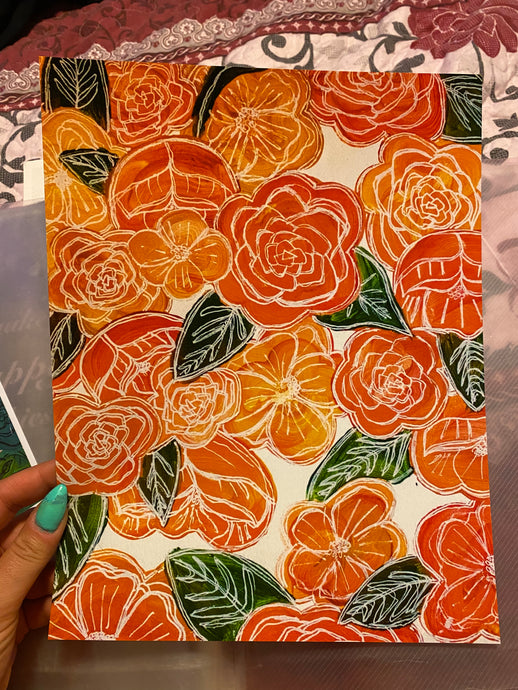 Red and Orange Floral