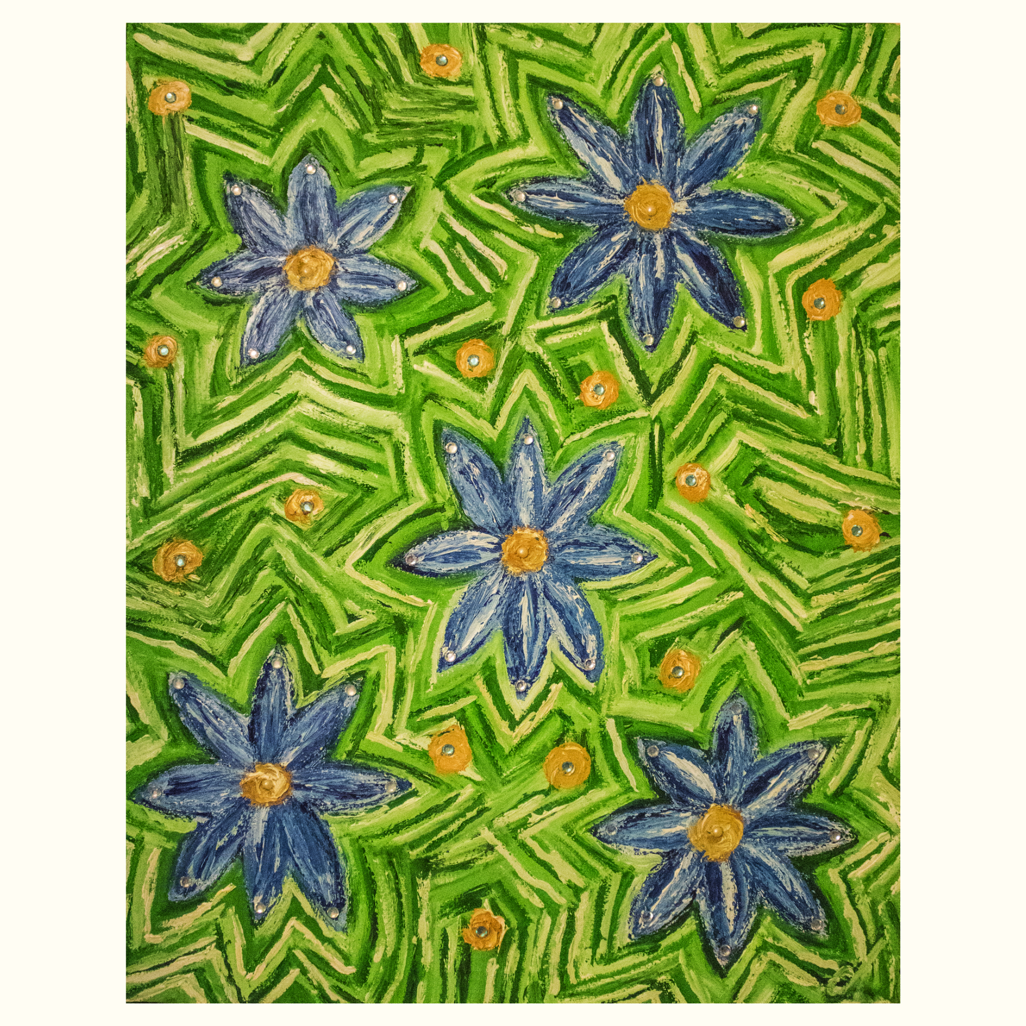 Lotus Mixed Blooms Media – Blue/Green