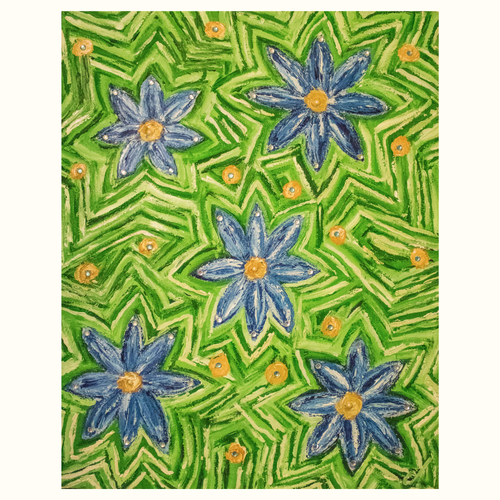 Blue/Green Mixed Media