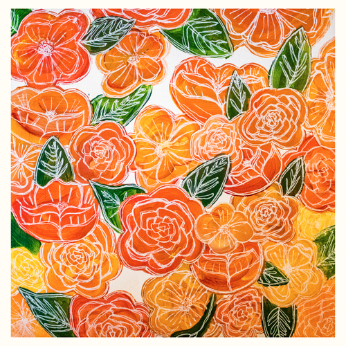 Red / Orange Floral Prints
